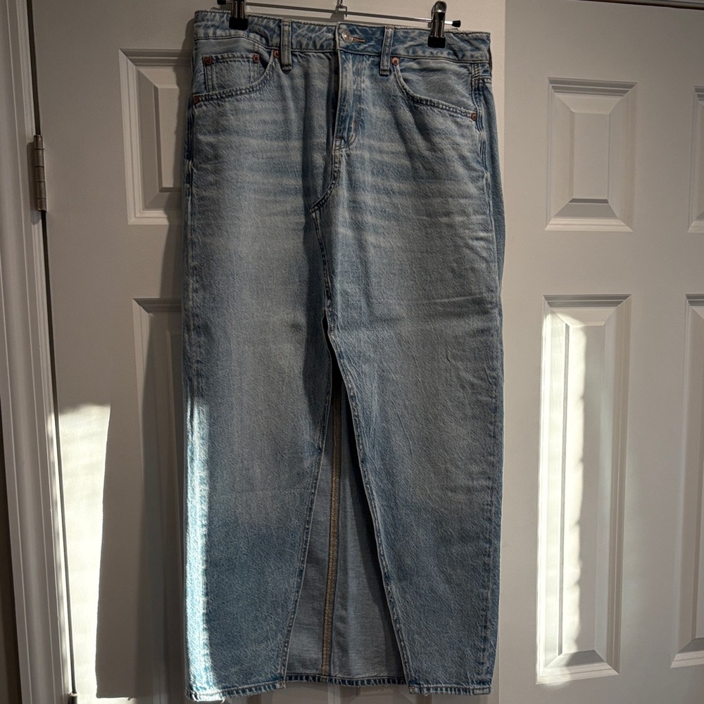 American Eagle Jean Front Slit Midi Skirt